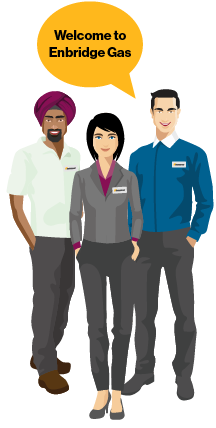 Employees saying Welcome to Enbridge Gas