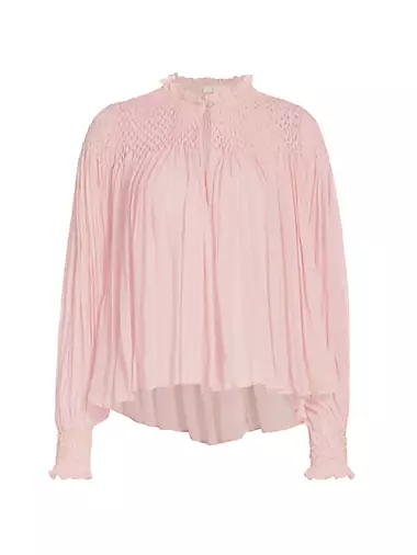 Fernanda Pleated Smocked Blouse